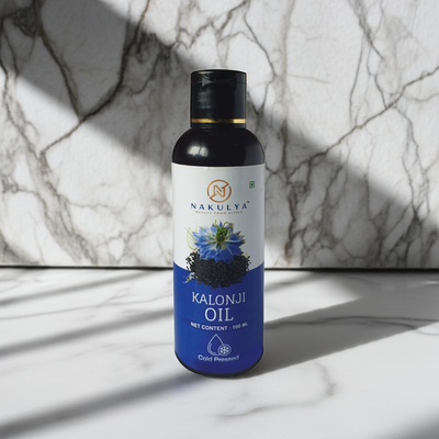 Nakulya cold pressed kalonji oil bottle
