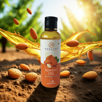 Nakulya cold pressed almond oil bottle