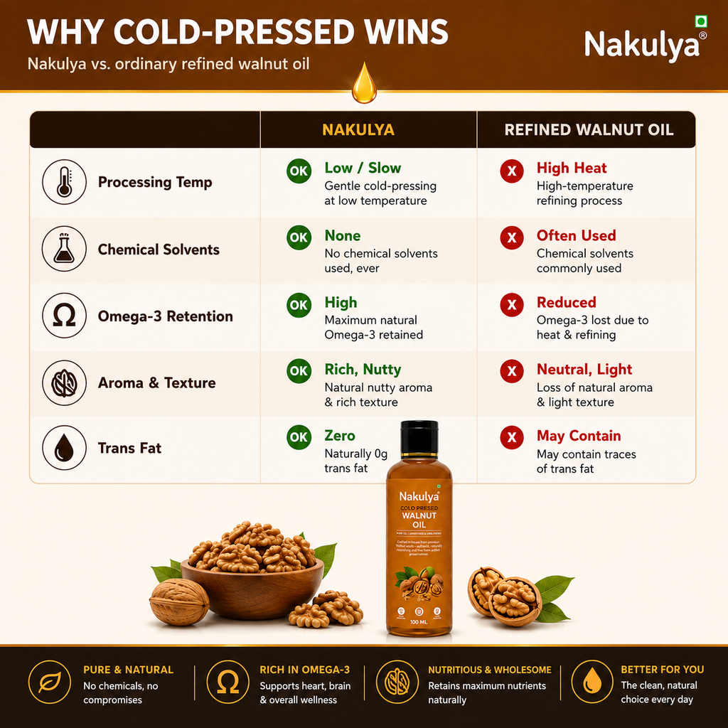 Nakulya Cold Pressed Walnut Oil, 100 ml, 100% Pure, Natural, Unrefined Edible Oil-5