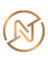 Gold logo with a stylized letter 'N' on a white background