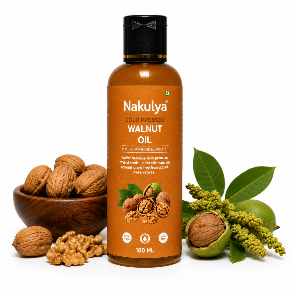 Nakulya Cold Pressed Walnut Oil, 100 ml, 100% Pure, Natural, Unrefined Edible Oil